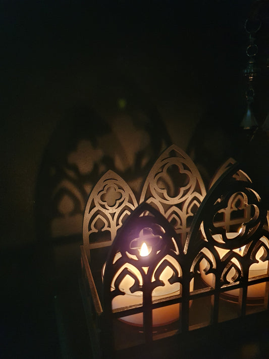 Large Cathedral Maxi Tealight Candle Holder