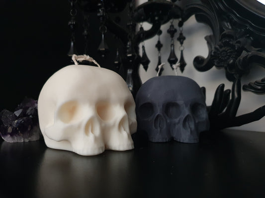 Conjoined Skull Candle