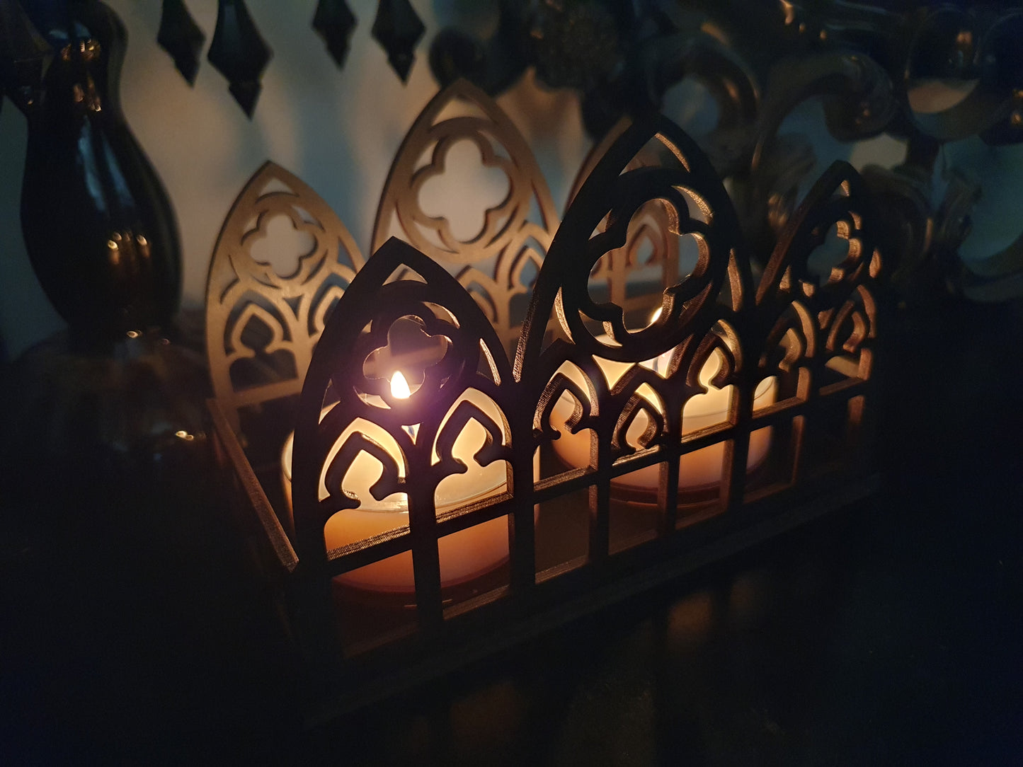 Large Cathedral Maxi Tealight Candle Holder