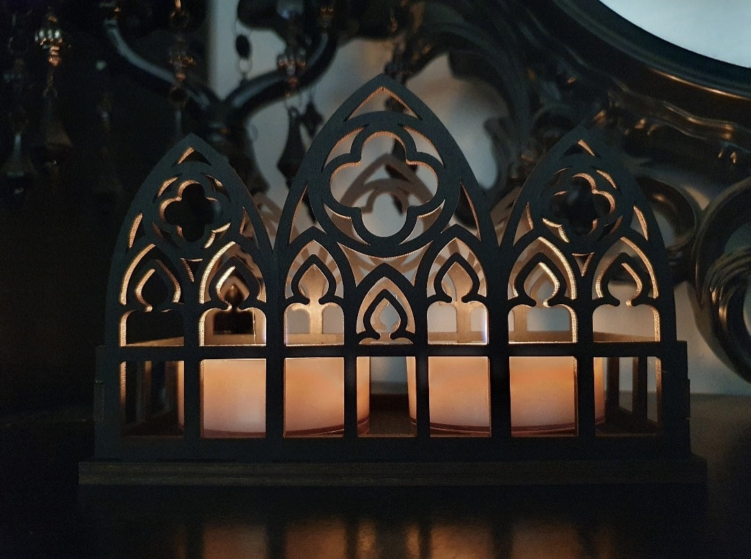 Large Cathedral Maxi Tealight Candle Holder