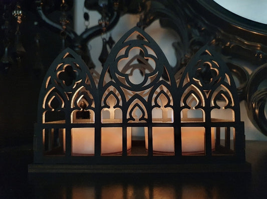 Large Cathedral Maxi Tealight Candle Holder